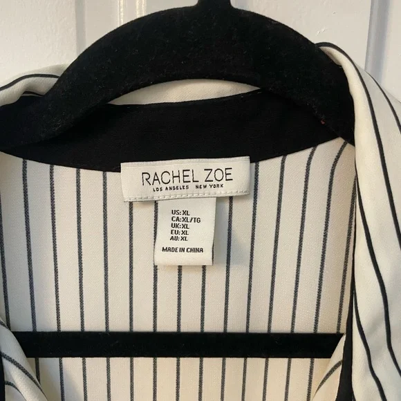 Rachel Zoe Black and Cream Pinstripe Blouse - Picture 2 of 4